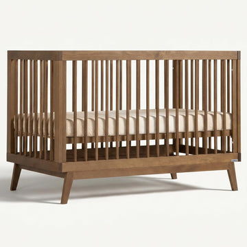Baby Soho 3-in-1 Convertible Wood Crib Bed, Made in Italy, Walnut | Crib to Toddler Bed, GREENGUARD Gold Certified