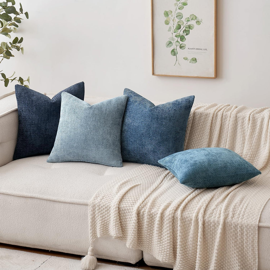 Pack of 2 Coastal Blue Lumbar Throw Pillow Covers 20x12 Inch Summer Modern Boho Accent Decorative Pillow Covers Soft