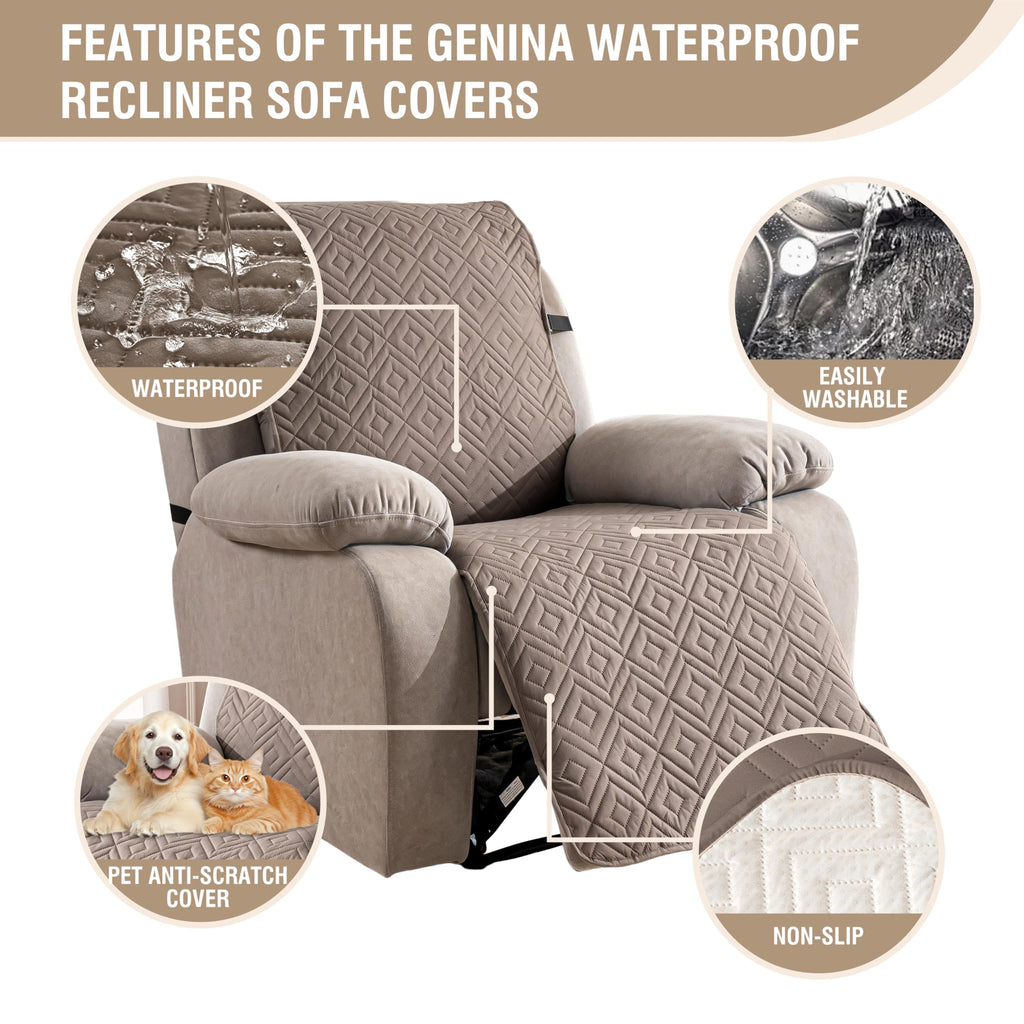 Waterproof Oversized Recliner Chair Cover, Non-Slip, 28"