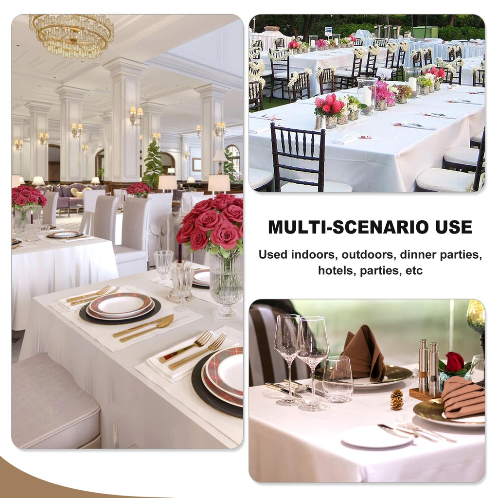 6 Pack White Table Cloths 70x120 Inch for 6-8 Ft Rectangle Tables