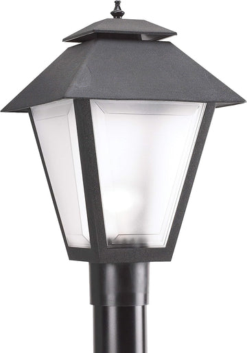 Polycarbonate One Light Outdoor Post Lantern Outside Lighting, Black Finish, 1-Light, cETL Listed