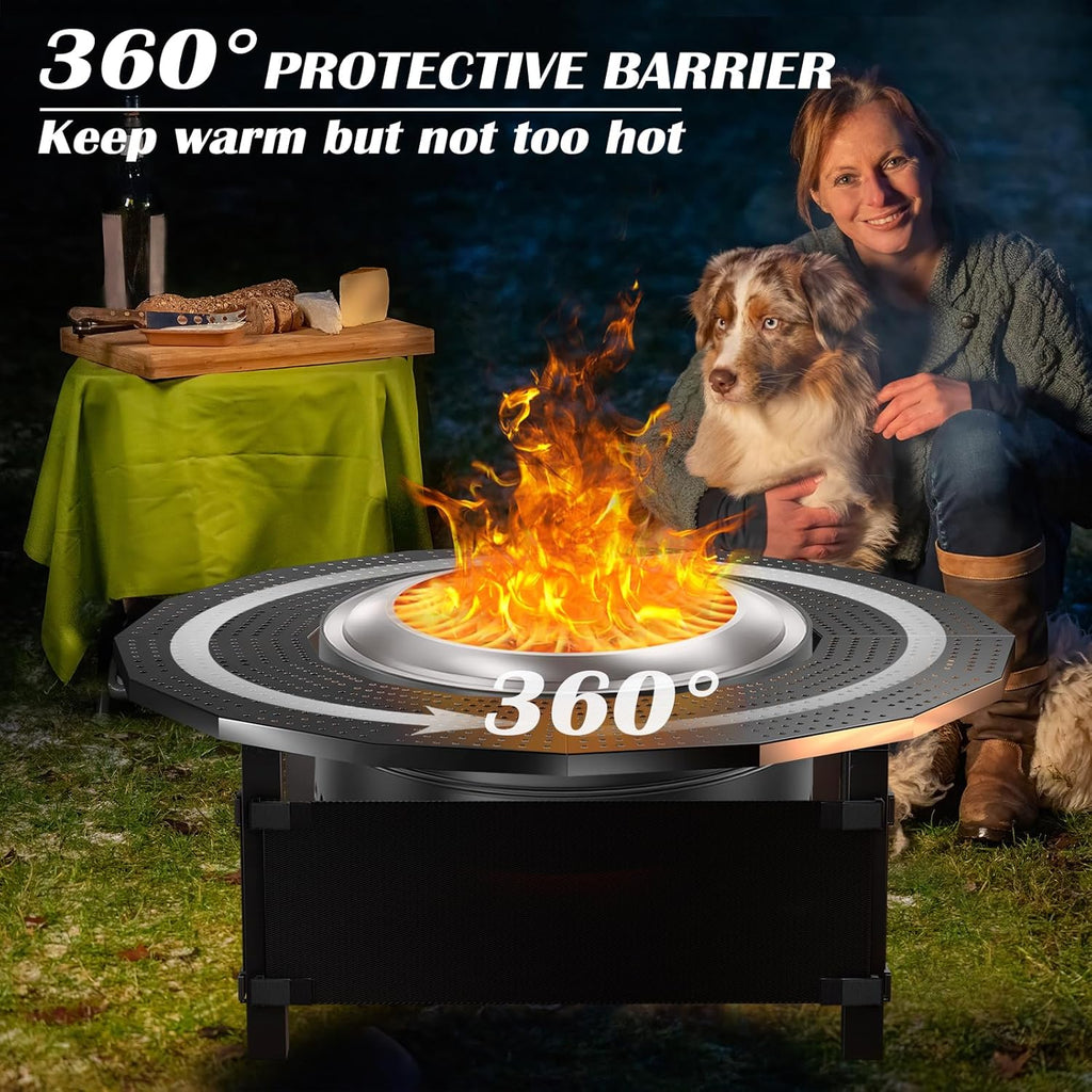 40 Inch Fire Pit Surround Tabletop - Wood Burning