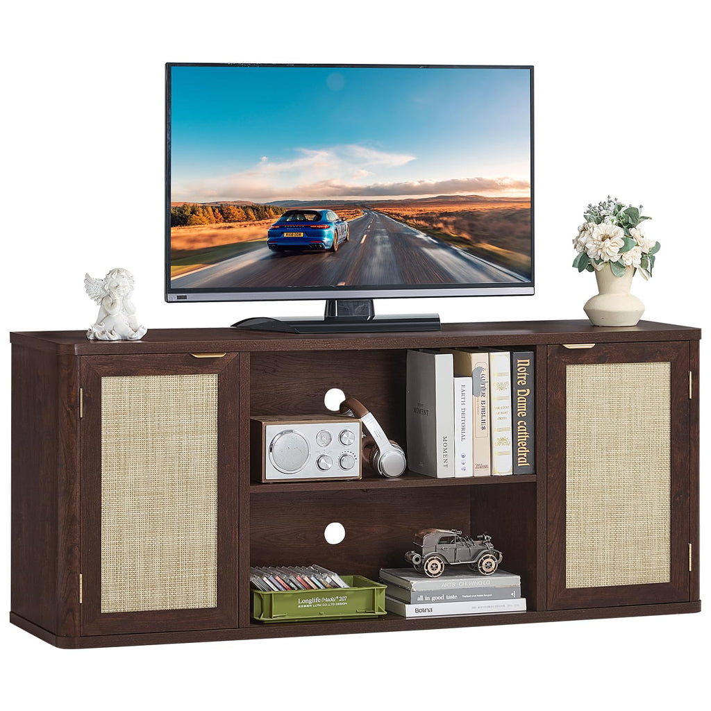 Rattan TV Stands, Walnut