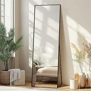 Wall Full Length Mirror,Standing Mirror Full Body,Large Floor for Wall Door Bedroom Bathroom Living Room with Aluminium