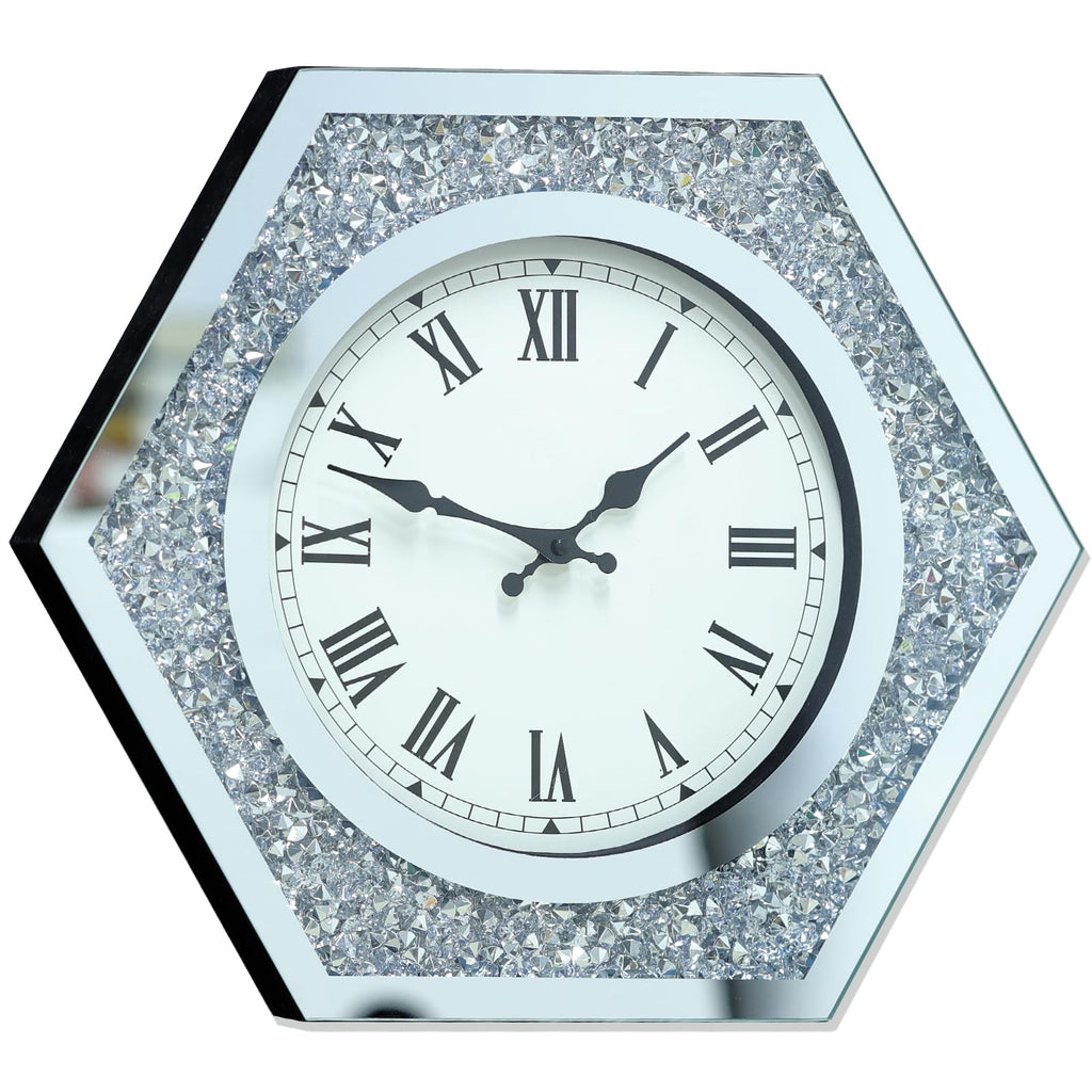 Large Crystal Crush Diamond Wall Clock Decor