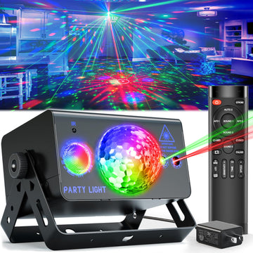 Party Lights, DJ Disco Light Disco Ball Light Sound Activated Strobe Stage Lights for Parties Birthday Christmas Gift