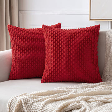Christmas Euro Sham Decorative Throw Pillow Covers 24x24 Red
