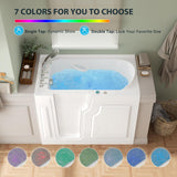 Floridian 55" x 33" Walk-in Whirlpool Bathtub with 16 Air Water SPA Jets and Left-Side Door Opening and Quick Fill