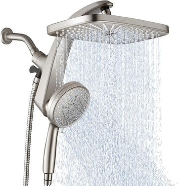 High Pressure Rain Shower Head: Upgrade Shower Heads with Handheld Spray Combo with Fixed Showerhead and 10 Sprays