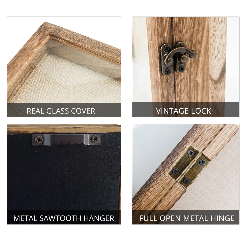 Large Shadow Box Frame 13x16 Display Case, Wood Wedding Bouquet Memory Box