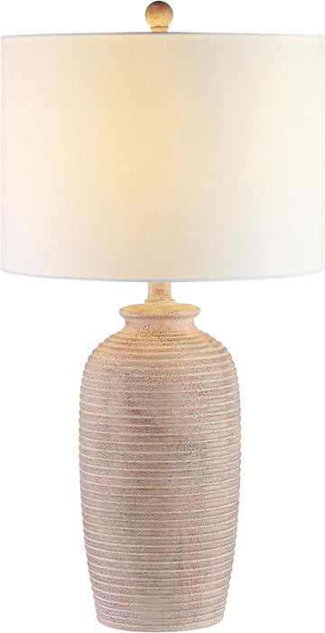 SAFAVIEH Lighting Collection Kensen Farmhouse Sandy Pearl 27-inch Bedroom Living Room Home Office De