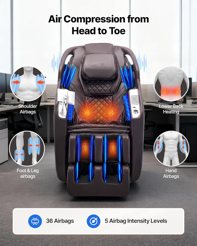 Massage Chair, 4D Full Body Zero Gravity Recliner with SL Track, Yoga Stretch, AI Voice Control, Heat, Foot Roller