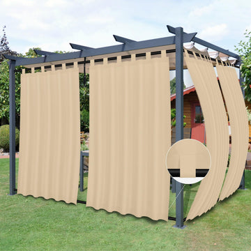 Outdoor Patio Curtains 2 Panels, 54x84 inch, Beige