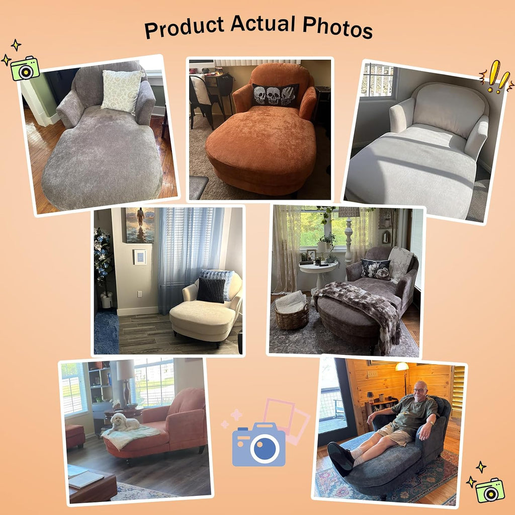 59.8" Chaise Lounge Chair Indoor, Oversized Reading Chair Bed, Brown | Comfy Single Reading Chairs, Modern