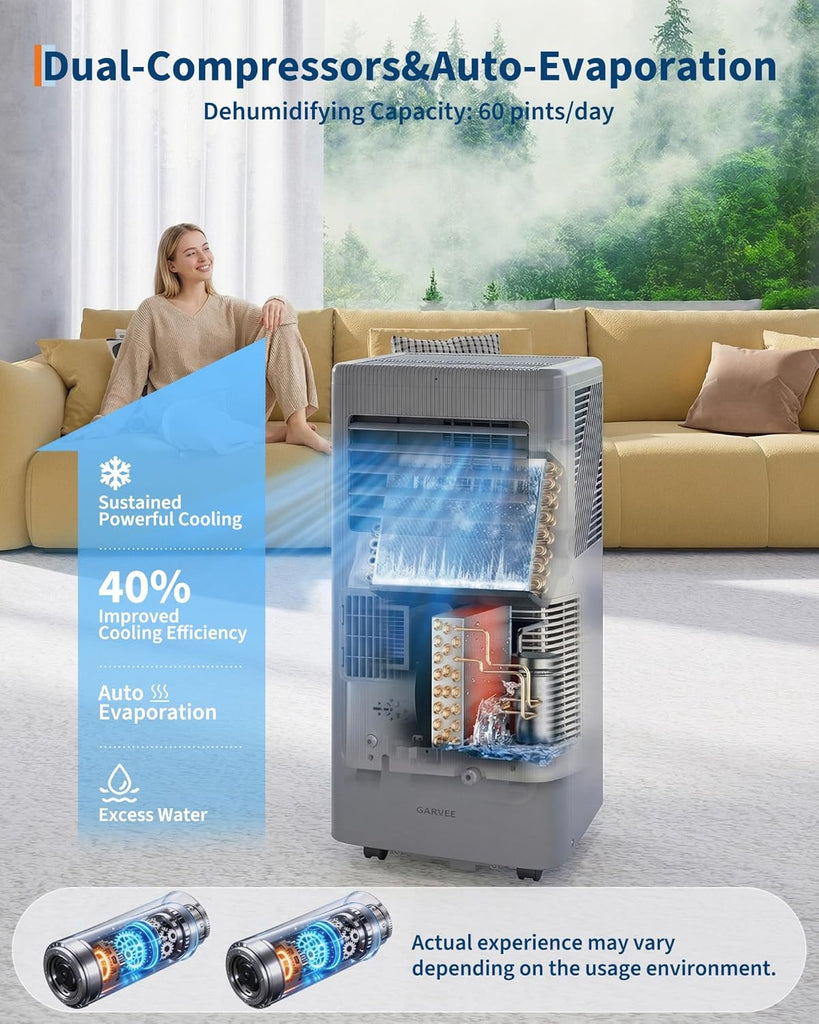 10000BTU Portable Air Conditioner,Up to 450 Sq.Ft. Remote Control Silent Portable AC Unit, Dehumidifier,Fan