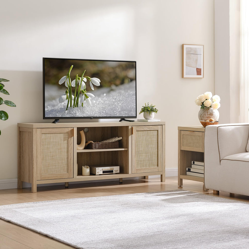 Rattan TV Stand 26" Tall TV Console