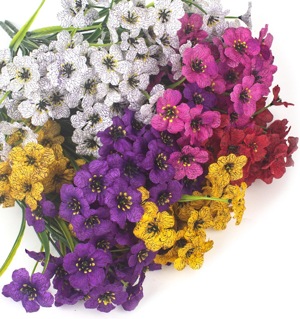 20 Bundles Artificial Flowers, Outdoor Indoor UV Resistant Fake Flowers No Fade Faux Plastic Plants Garden Porch