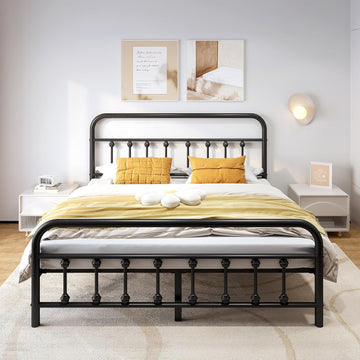 Metal Bed Frame,Full Bed Frame with Headboard,Structurally Stable