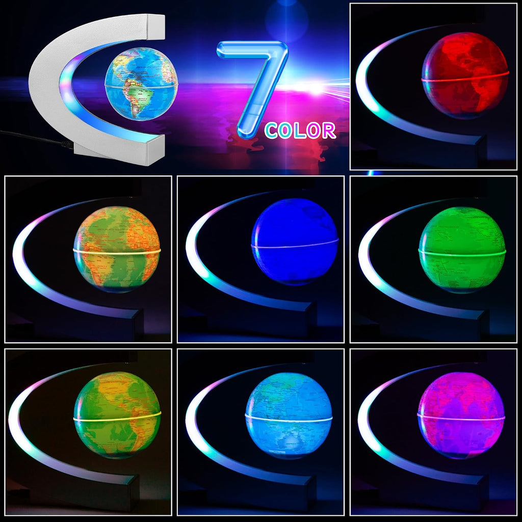 Magnetic Levitating Globe with LED Light, Cool Tech Gift for Men Father Boys and Girls, Birthday Gifts for Kids