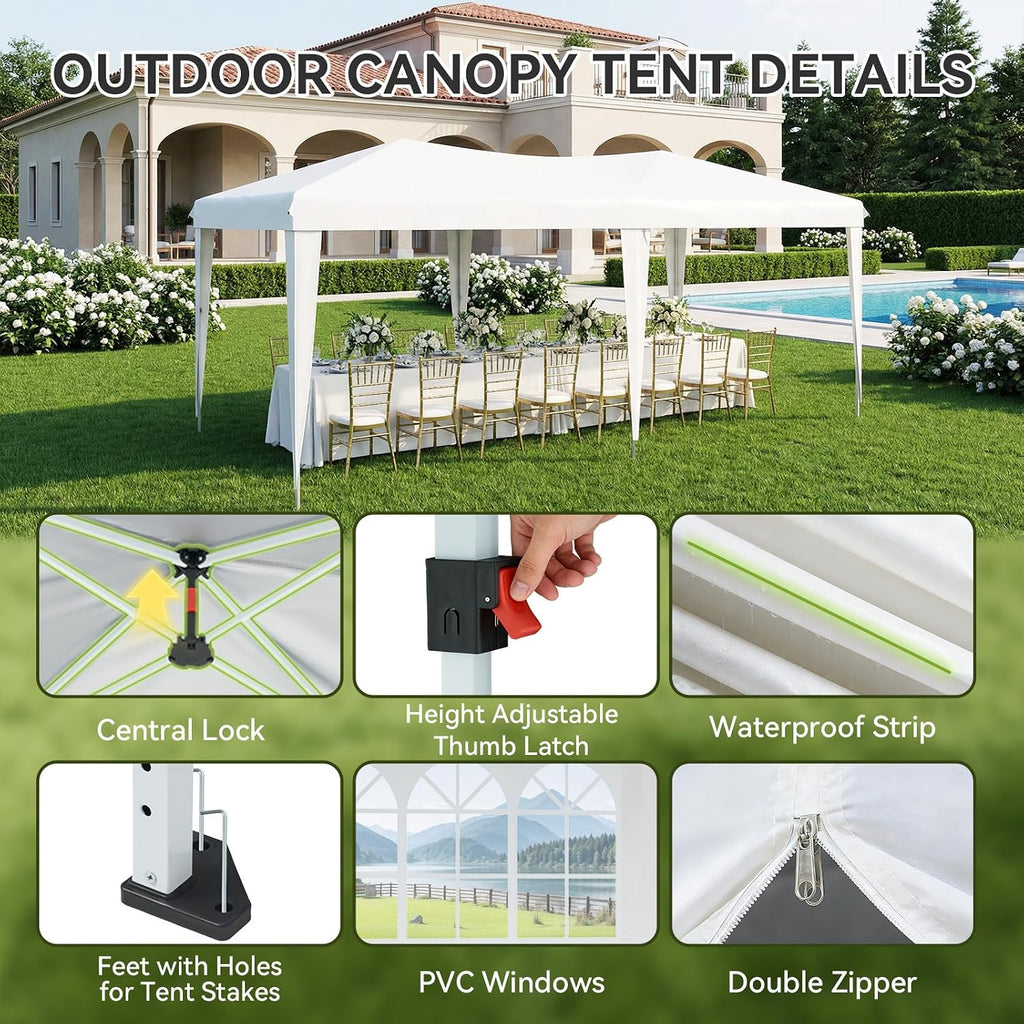 10x20 Pop Up Canopy Tent with 6 Removable Sidewalls