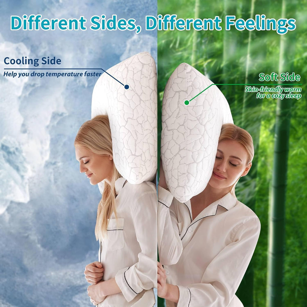Cooling Pillows King Set of 2, Shredded Memory Foam