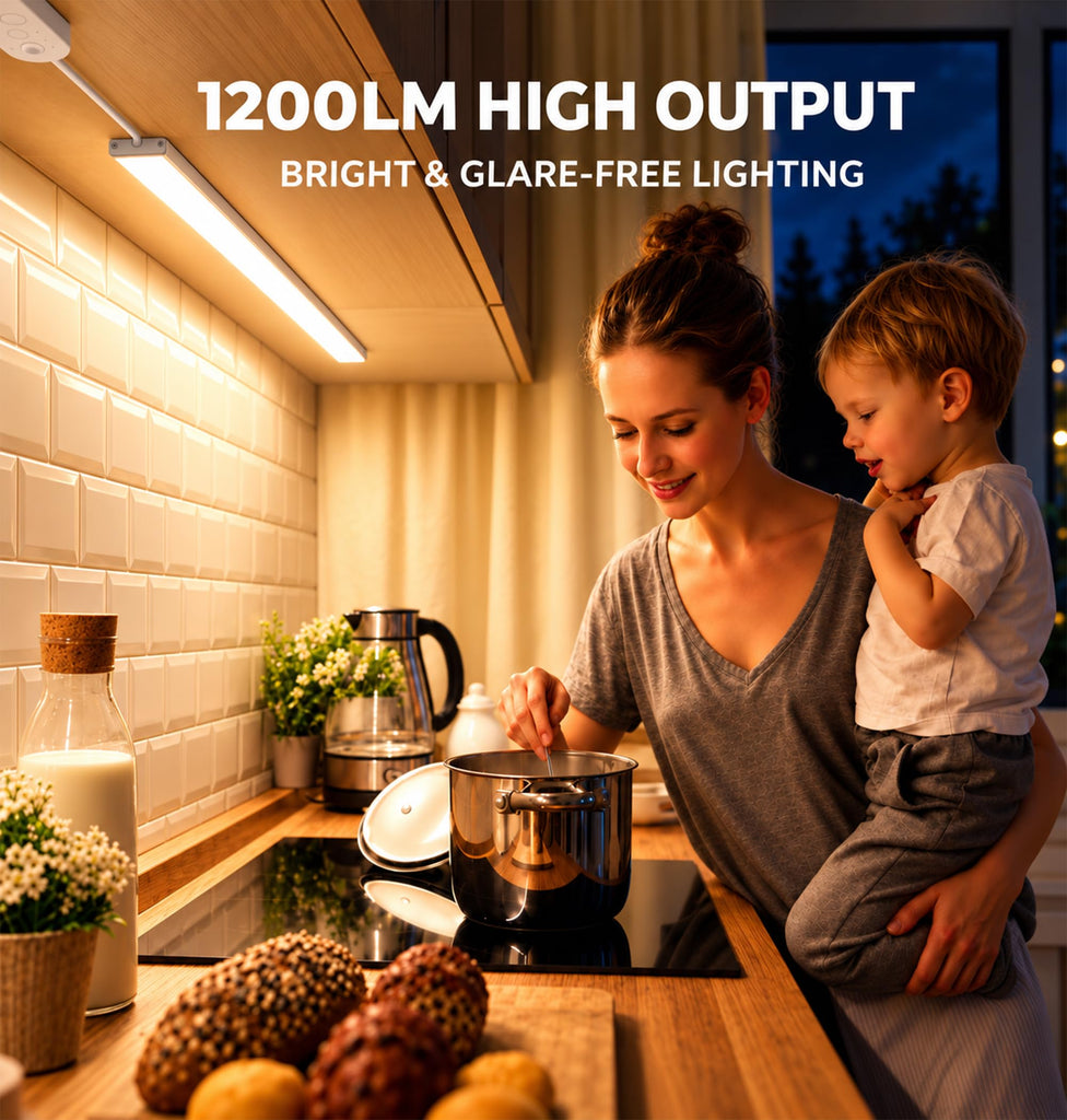 24in Plug in Under Cabinet Lighting Motion Sensor 1200LM Dimmable 3CCT