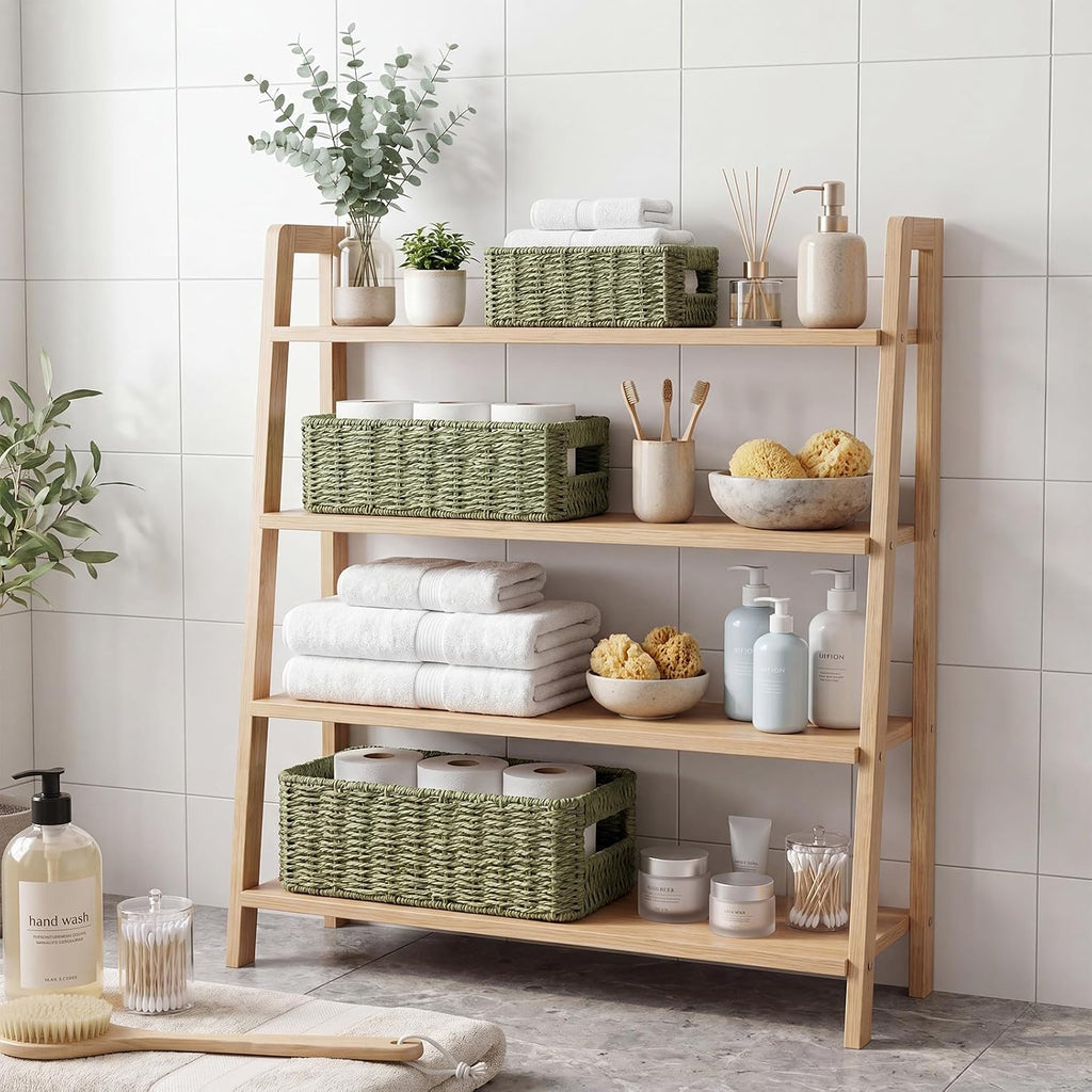 3 Set Wicker Storage Baskets for Organizing Paper Rope Baskets for Shelves Woven Decorative Organizer Basket with