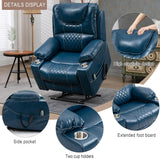 Large Power Lift Recliner Chair Sofa with Massage and Heat for Big and Tall Elderly,Infinite Positions,Dual Motor,Cup