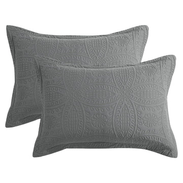 Quilted Pillow Shams Standard Size Set of 2-Modern Style Coin Pattern Pillow Cover with Envelope Closure-Durable