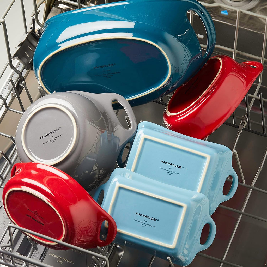 Solid Glaze Ceramics Casserole Bakers/ Dish with Shared Lid Set, 3 Piece, Red