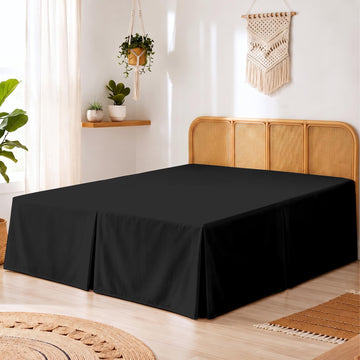 SGI Egyptian Cotton 600 Cal- Bed Skirt Black Pleated 14 Drop