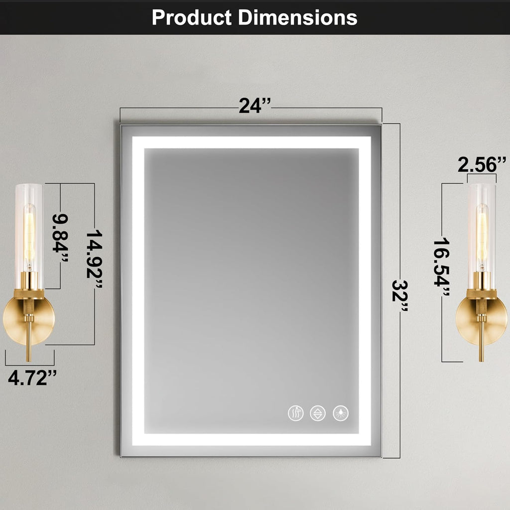 Gold Bathroom Light Fixtures Over Mirror, Hardwired Vanity Lights Set of 2 with Knurled Texture, Brushed Gold Wall