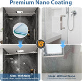 Frameless Shower Door, 55-60" W x 76" H Sliding Glass Shower Door