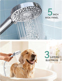 Filtered Shower Head with Handheld, High Pressure 10-Spd Detachable Chrome Showerhead with Stainless Hose