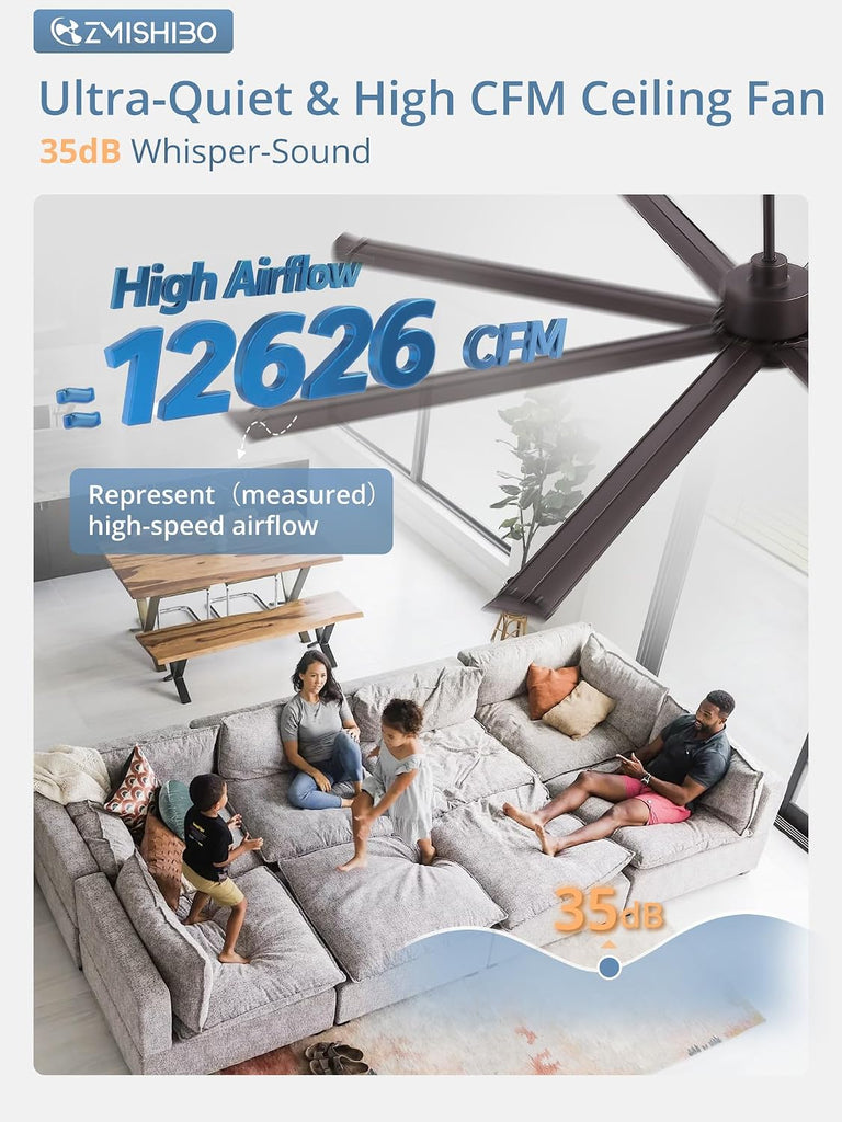 84" Ceiling Fan with LED Light and Remote - Oil Bronze