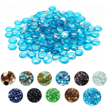 10-Pound Caribbean Blue Fire Glass Beads for Fire Pit Fireplace