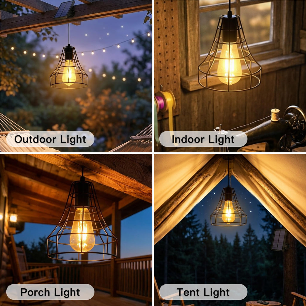 Solar Pendant Lights, Solar Powered Shed Light with Pull Cord