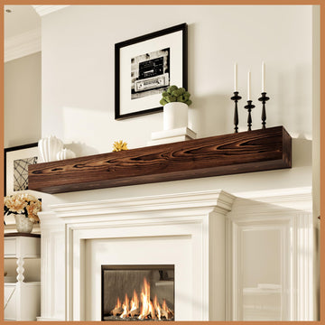 Rustic Fireplace Mantle Shelf 72 Inches Decor/Wall Decor - Handcrafted Wood Shelf for Wall - Decorative Fireplace