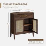 60" Farmhouse Buffet Cabinet with Metal Mesh Doors, Modern Sideboard Credenza with Drawers