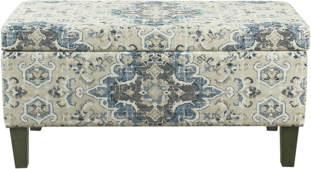 36" Decorative Storage Bench - Antiqued Blue