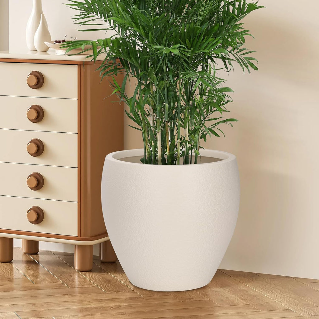 Plant Pots 17.5/14.8/12.2 inch Set of 3, Flower Pots with Drainage Holes, Large Planters for Indoor Outdoor Garden