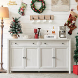 Farmhouse Sideboard Buffet Cabinet with Drawers, 59" Large Credenza Kitchen Storage Cabinets with Shelves & 4 Doors