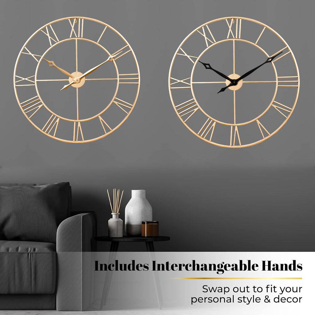 Large 30 Inch Gold Wall Clocks Decor