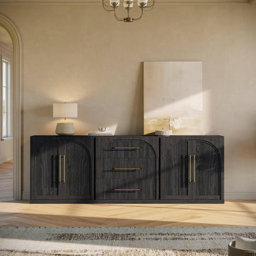 Jagger 3-Piece Modular Sideboard Buffet Cabinet - Ebony