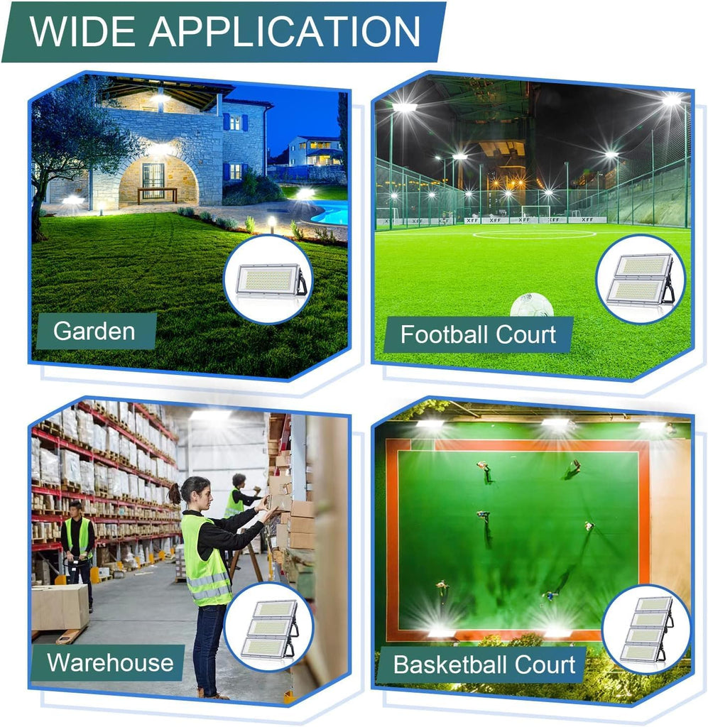 400W LED Flood Light 1 Pack, 40000LM 7000K Super Bright Stadium Lights Outdoor LED, IP67 Waterproof Stadium Flood