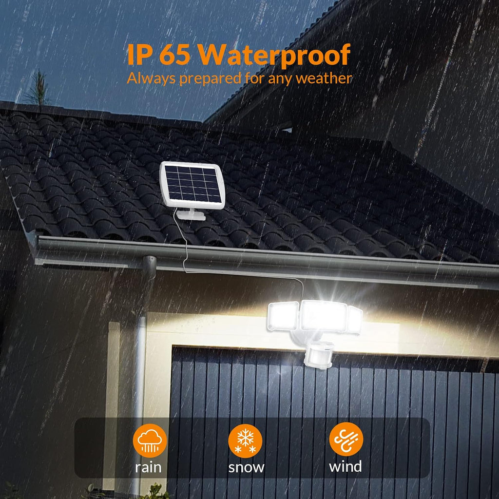 Solar LED Security Lights, PIR Motion Sensor Outdoor, 1600LM, Yard | 5500K Daylight, 72FT180° Motion Sensor Flood