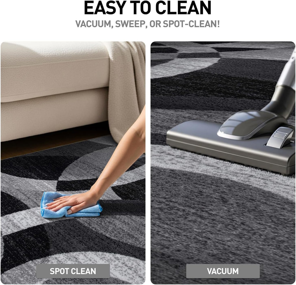 Contemporary Abstract Circles Perfect for high Traffic Areas of Your Living Room,Bedroom,Home Office,Kitchen Area Rug