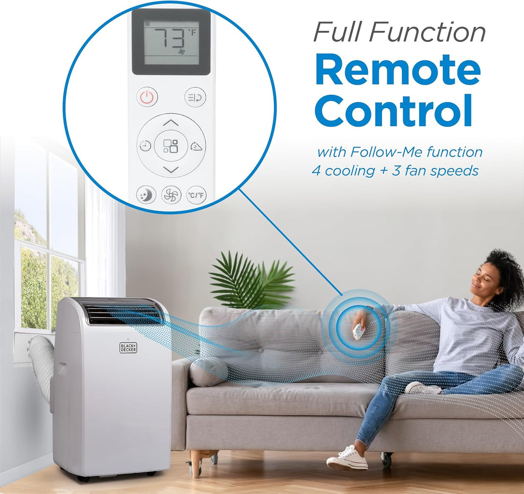 Portable Air Conditioner,14,000 BTU Cooling, 12,000 BTU Heating for Rooms up to 700 Sq. Ft.