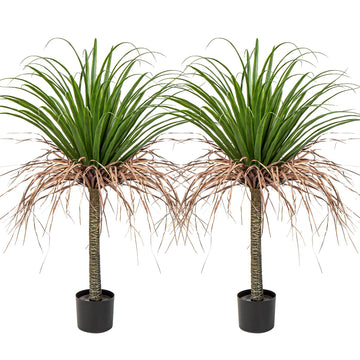 2 Pack Artificial Agave Tree, 3.6Ft Faux Yucca Plant in Pot, Green, Polyester, Indoor/Outdoor Decor, Housewarming Gift