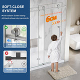 Frameless Shower Door, 5/16" (8mm) Glass Sliding Shower Door with Soft-Close & Anti-Leak